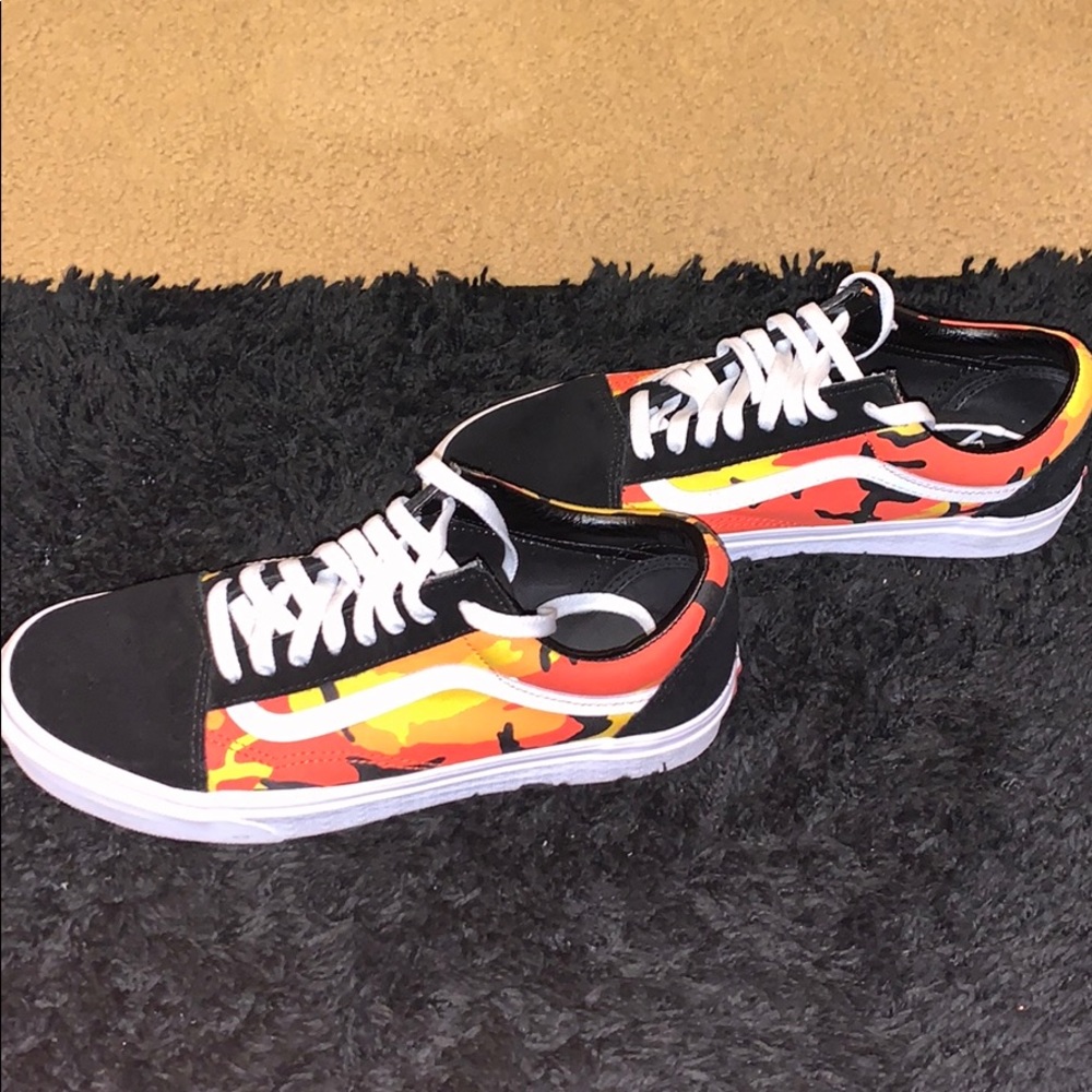 Orange Camouflage Vans
